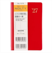 【2026年11月始まり】　ノルティ（NOLTY）　能率手帳1　定形外　ウィークリーレフト　1218　ニューレッド　月曜始まり