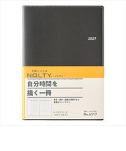 【2026年12月始まり】　ノルティ（NOLTY）　エクリ3　A5　ウィークリーバーチカル　6317　ダークグレー　月曜始まり