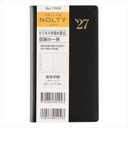 【2026年12月始まり】　ノルティ（NOLTY）　能率手帳ポケット7　定形外　ウィークリーレフト　1908　黒　月曜始まり