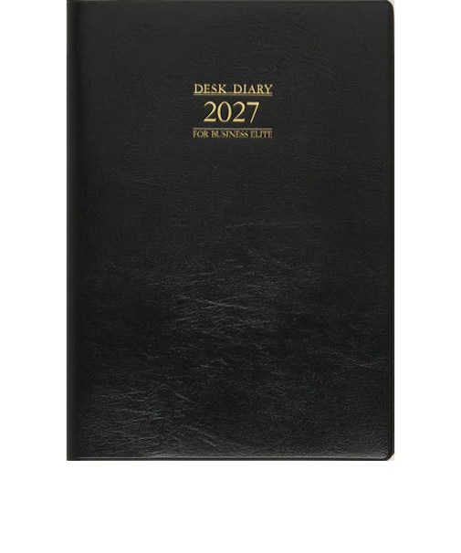 【2026年12月始まり】　高橋書店　デスクダイアリー　A5　ウィークリーレフト　67　黒　月曜日始まり