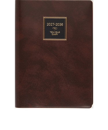 【2027年1月始まり】　高橋書店　10年卓上日誌　A5　デイリー1日1ページ　68　茶　各月1日始まり
