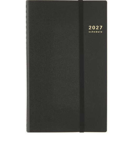 【2027年1月始まり】　高橋書店　リングダイアリースリム　A5スリム　ウィークリーホリゾンタル　93　黒　月曜日始まり