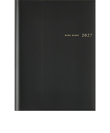 【2027年1月始まり】　高橋書店　リングダイアリー　A5　ウィークリーレフト　451　黒　月曜日始まり