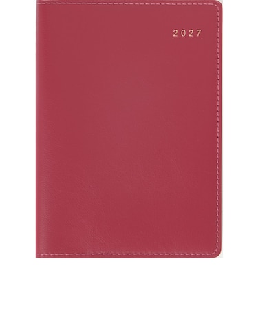 【2027年1月始まり】　高橋書店　リシェル2　A6　ウィークリーホリゾンタル　212　ビーツレッド　月曜日始まり