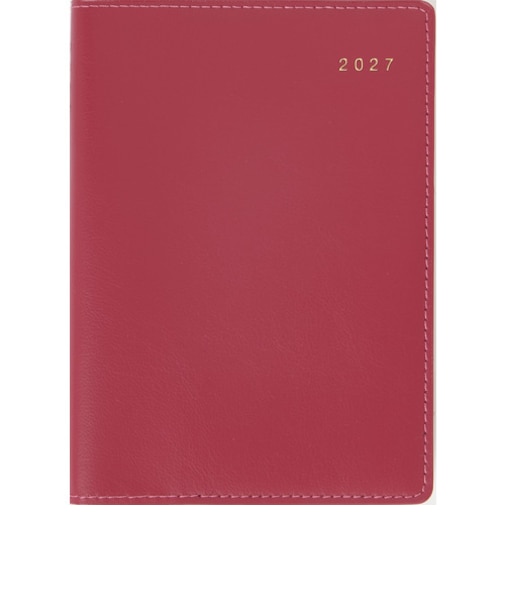 【2027年1月始まり】　高橋書店　リシェル2　A6　ウィークリーホリゾンタル　212　ビーツレッド　月曜日始まり