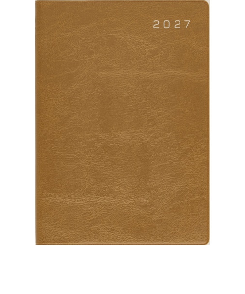 【2027年1月始まり】　高橋書店　ニューダイアリー　A5　ウィークリーレフト　88　キャメル　月曜日始まり
