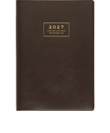 【2026年12月始まり】　高橋書店　ビジネス卓上日誌　A5　ウィークリーレフト　54　茶　月曜日始まり