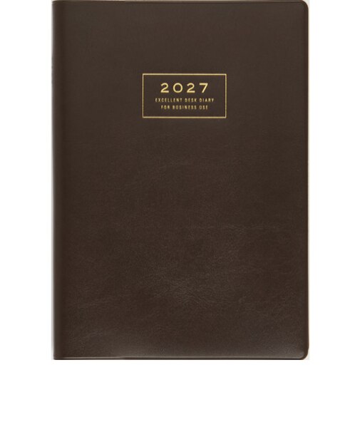 【2026年12月始まり】　高橋書店　ビジネス卓上日誌　A5　ウィークリーレフト　54　茶　月曜日始まり