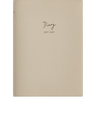 【2027年1月始まり】　高橋書店　3年DIARY　B6　デイリー2日1ページ　346　グレージュ　各月1日始まり