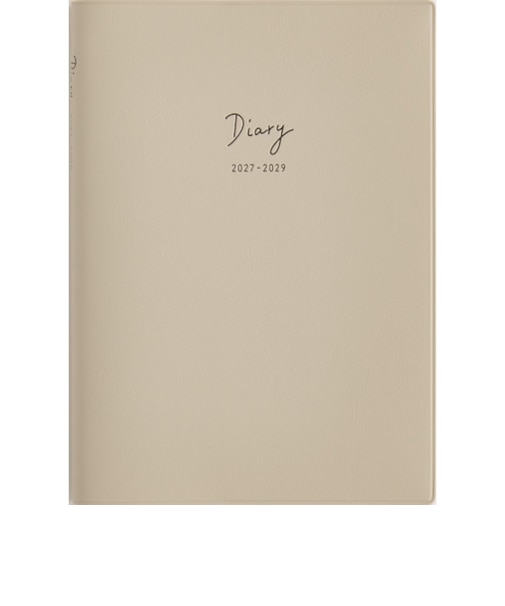 【2027年1月始まり】　高橋書店　3年DIARY　B6　デイリー2日1ページ　346　グレージュ　各月1日始まり