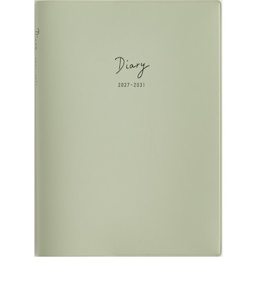 【2027年1月始まり】　高橋書店　5年DIARY　B6　デイリー2日1ページ　345　ミントグリーン　各月1日始まり