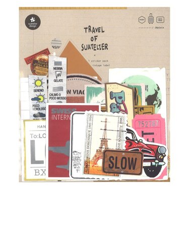 スワテリエ（suatelier）　トラベルフレークステッカー　1516　vintage　label　28枚入