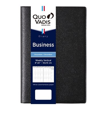 【2026年12月始まり】　クオバディス（QUO　VADIS）　ビジネス　アンパラ　A6変型　ウィークリーバーチカル　ブラック　月曜始まり