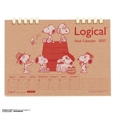【2027年版・卓上】　ナカバヤシ　ロジカル卓上カレンダー　ピーナッツ　CLTP-B602-27PR　レッド