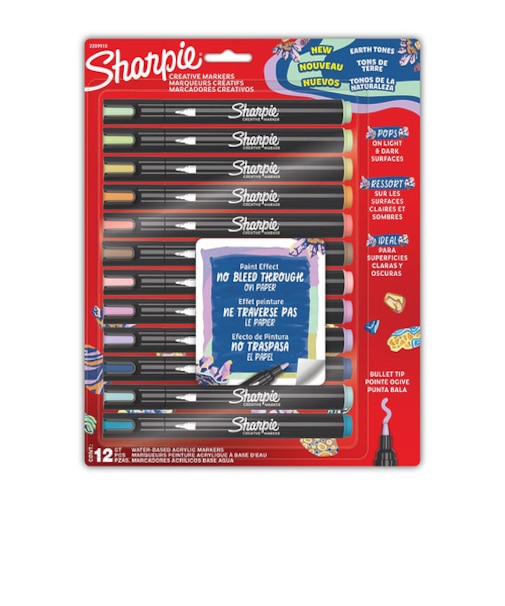 シャーピー（Sharpie）　アクリルマーカー　アーストーン　ミネラルピグメント12色