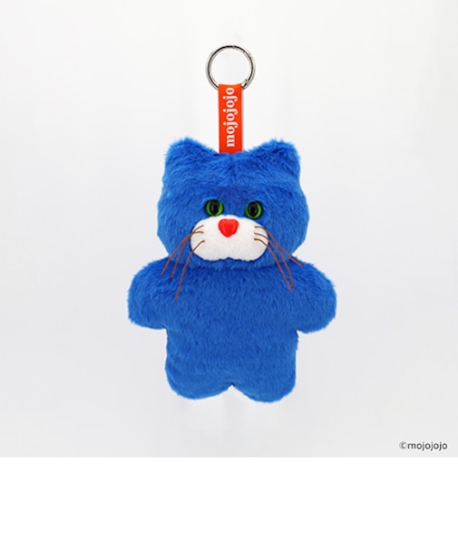 学研ステイフル　mojojojo　ぬいぐるみキーホルダー　ねこ（ブルー）