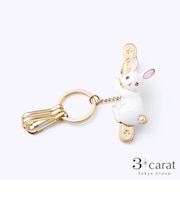 スリーカラット（3carat）　バッグキークリップ　CL-197WHT　しがみつきウサギ　ホワイト