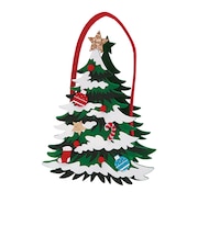 【クリスマス】　インディゴ　フェルトバッグ　クリスマスツリー