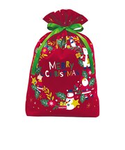 【クリスマス】 インディゴ ソフトバッグ M クリスマスリース レッド