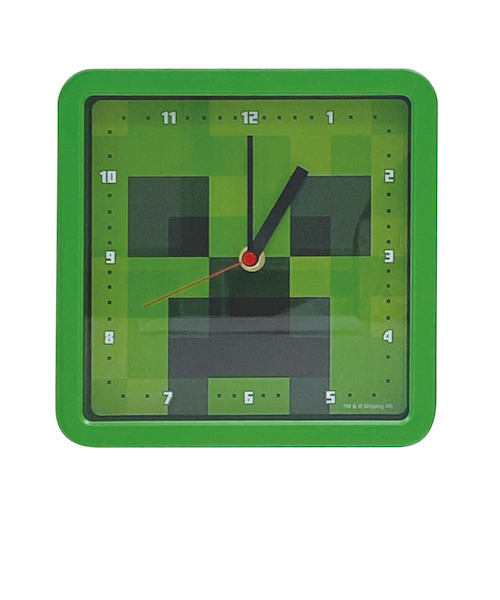 マイクラスクエアウォールロック　クリーパー マインクラフト スクエアウォールクロック｜エヴリシングマイン
