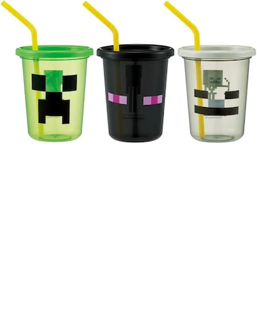 マインクラフト　ストロー付きタンブラー3個セット