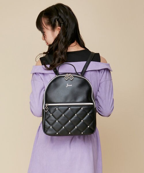 (新品)POPPY フラワーキルティングリュック(ブラック) pointe backpack (black) – POPPY