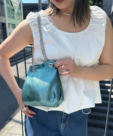 【詳細動画あり】メタルメッシュ巾着BAG