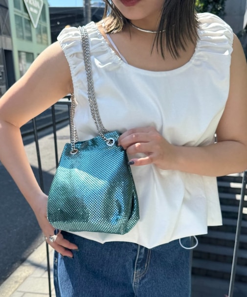 【詳細動画あり】メタルメッシュ巾着BAG