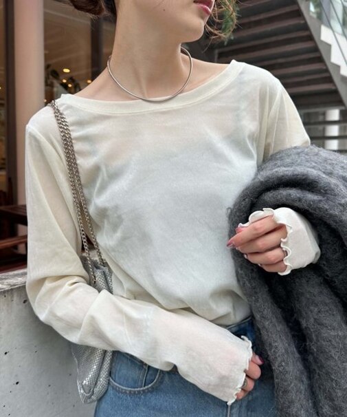 シアーフロッキーベロアメロートップス