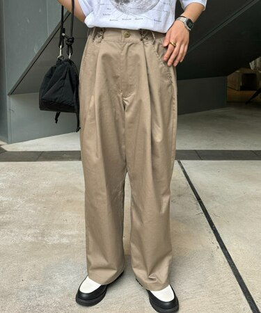 【平成エモ】【MENSサイズあり】タック入りワイドグルカチノパン