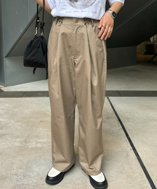 【平成エモ】【MENSサイズあり】タック入りワイドグルカチノパン