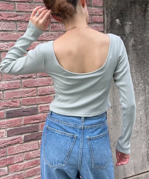 shay／シェイ】(カップ付)バックオープントップス｜チャオパニック