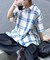 【ユニセックス】バスケット編みメッシュチェックシャツ