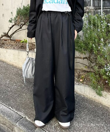 【ユニセックス】サイドベルト付きルーズシルエットスラックス/セット