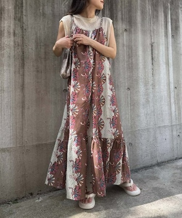 アフリカンバティックアソート柄キャミワンピース