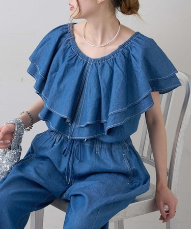 綿麻デニムマルチウェイブラウス