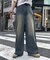 【新色追加】【UNISEX】オーバーダイワイドデニムパンツ