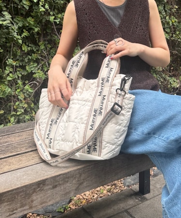 新色登場！！【MumME】ジャガードテープキルティングスクエアトートBAG
