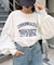 USAコットンプリント袖ボリュームスリーブロゴロンTee