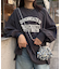 USAコットンプリント袖ボリュームスリーブロゴロンTee