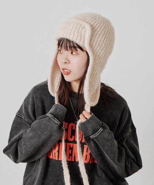 耳付き2WAYニット帽｜チャオパニックティピーの通販｜&mall（アンド