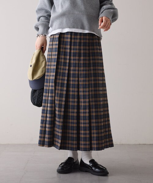 新色登場！】すっきり見えチェックプリーツイージースカート｜チャオ