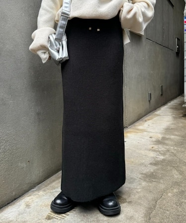 《ー3キロ見え》リブニットスカート