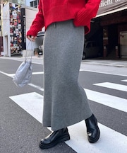 《ー3キロ見え》リブニットスカート