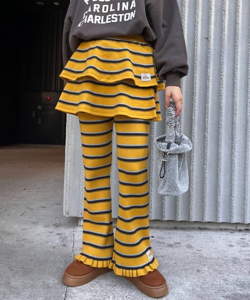 【HELLO.SANFRANCISCO】マルチボーダーニットミニスカート