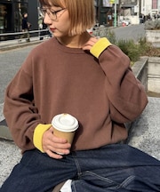 【洗えるニット】ユニセックスビックシルエットロンTeeライクニット