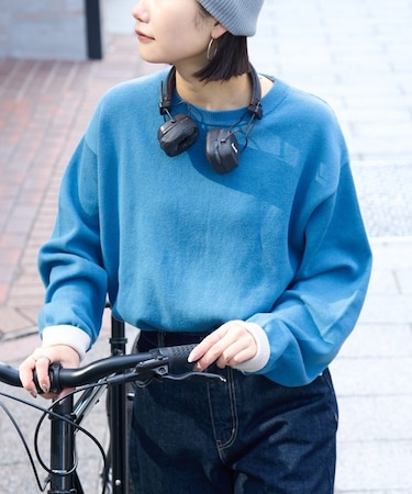 【洗えるニット】ユニセックスビックシルエットロンTeeライクニット