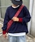 【洗えるニット】ユニセックスビックシルエットロンTeeライクニット