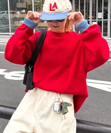 【洗えるニット】ユニセックスビックシルエットロンTeeライクニット