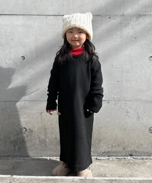 KIDS】《PON企画》バックスリットニットワンピース｜チャオパニック